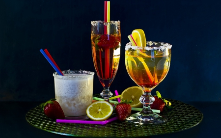 Cheers ! - mixtures, lemon, drinks, glass