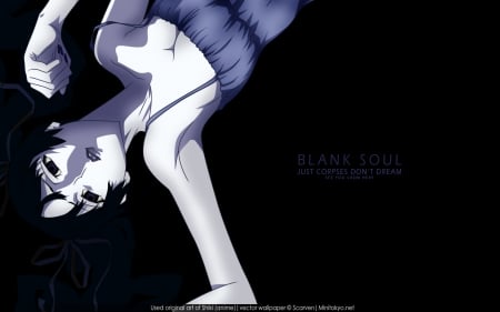 Blank Soul - black, anime, blue, girl, empty