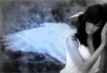 Sad angel - image, angel, expression, color, new, wallpaper