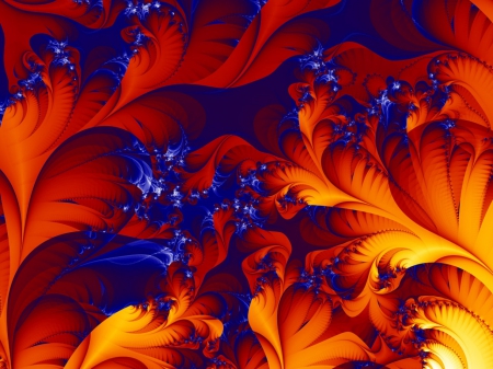 Restlesness - abstract, red-blue, fantasy, red, busy, dynamic, fractals