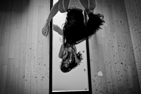 Party Time - happiness, mirror, photography, girl, black and white, joy, party