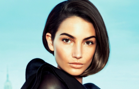 Lily Aldridge - black, lily aldridge, blue, woman, model, girl, beauty, victoria s secret