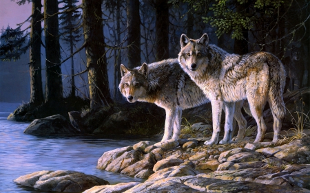 Wolf - indians, paint, animal, Wolf