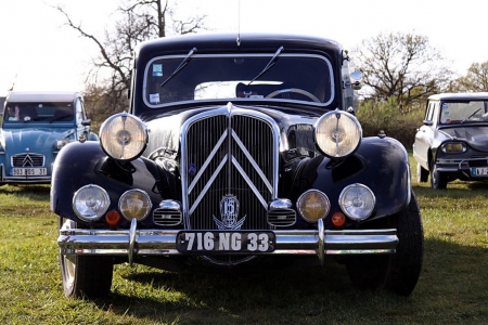 Old Citroen - limousine, oldtimer, oldie, lamps