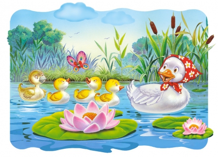 MAMA DUCK - MOTHER, STORYBOOK, DUCKLINGS, NATURE