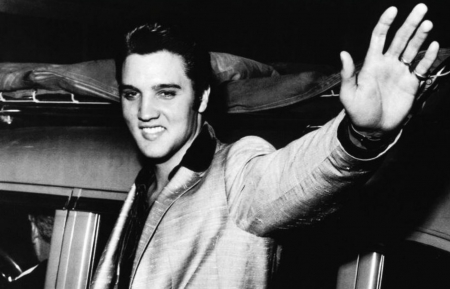 Elvis Presley - artist, man, actor, music, black and white, smile, singer, elvis presley