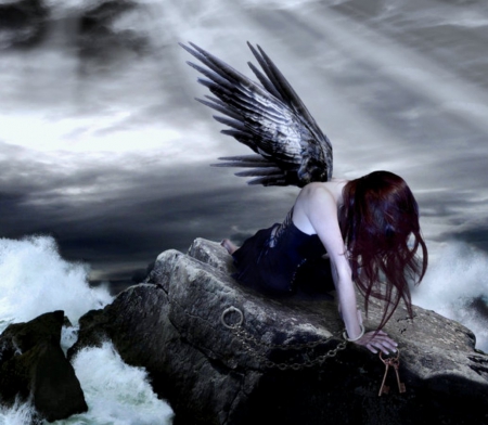 Fallen angel - image, angel, expression, color, new, wallpaper