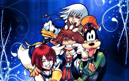 Kingdom Hearts - sora, donald, kairi, kingdom hearts, goofy, cute, riku