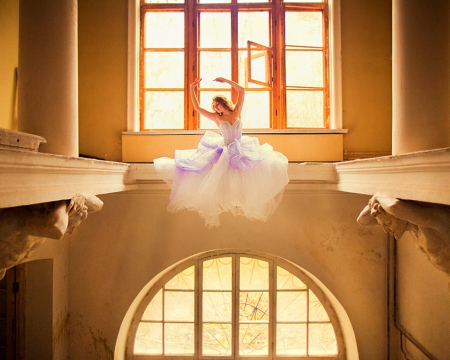 Ballerina - dancer, woman, architecture, ballerina