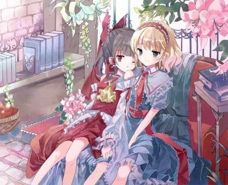 touhou friends - anime, touhou, friends, cute