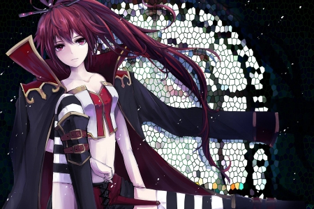 Cul - Vocaloid - red eyes, red hair, cul, vocaloid, singer, anime, music, girl