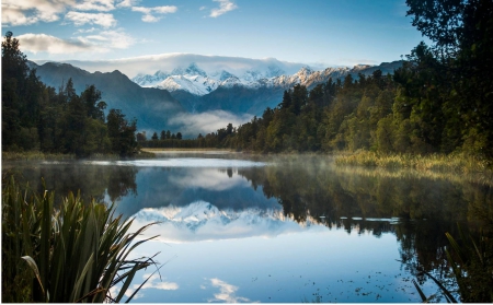 Lake Matheson - foreat, lake, fun, nature, mountain