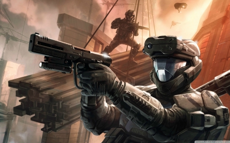 Romeo - armor, Halo 3 ODST, pistol, sniper