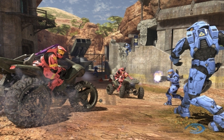 Multiplayer madness - team free for all, yellow, blue, mongoose atv, spartans