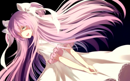 Puella Magi Madoka Magica - Manga, White Dress, Anime Girl, Dress, Lovely, Anime, Dark, Ribbon, Long Hair, Crazy, Emotional, Bow, Amazing, Awesome, Beautiful, Pink Hair, Pretty, Scary, Madoka Magica, Sinister, Gorgeous, Magica, Madoka, Mahou Shoujo, Creepy, Yellow Eyes, Kaname