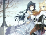 Neko girls playing violin