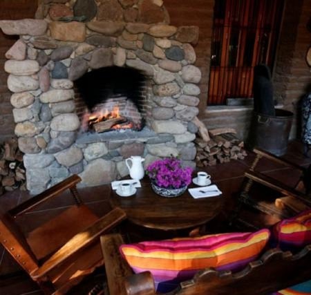 Tea by Fireplace