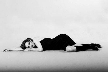 Coraima Torres - shoe, boots, dress, girl, beauty, coraima torres, actress, black, white, woman