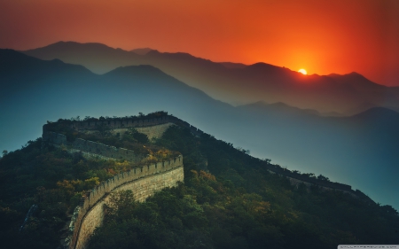 the great wall at sunset - nature, fun, great wall, cool, sunset