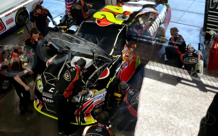 Jeff Gordon's Garage Area 1 - NASCAR, Las Vegas Motor Speedway, racing, photography, Gordon, photo, 24, wide screen, Jeff Gordon, auto