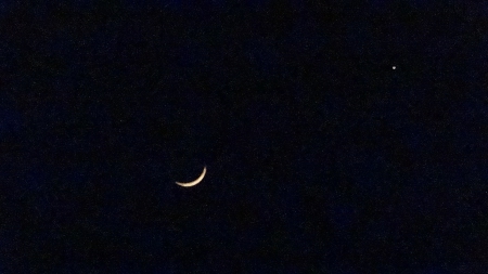 moon - space, crescent, moon, black, white