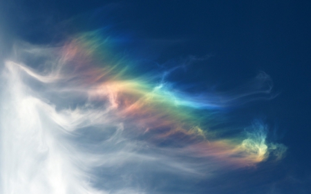 Rainbow - white, sky, rainbow, cloud, yellow, red, blue, green