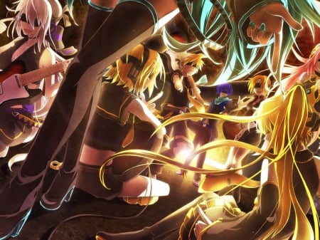 Vocaloid Number 1 - hatsune miku, kagamine rin, meiko, numaber 1, kaito, vocaloid, megurine luka, rock, kamui gakupo, gumi, kagamine len