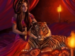 Woman with Tiger