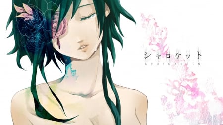 Tears of loneliness - tears, gumi, green hair, rose