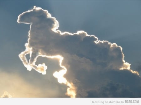 Mustang sky - shape, cloud, sunshine, horse, sky