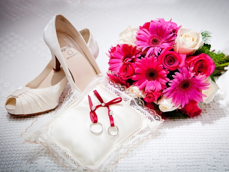 wedding time - weding, roses, shoes, time