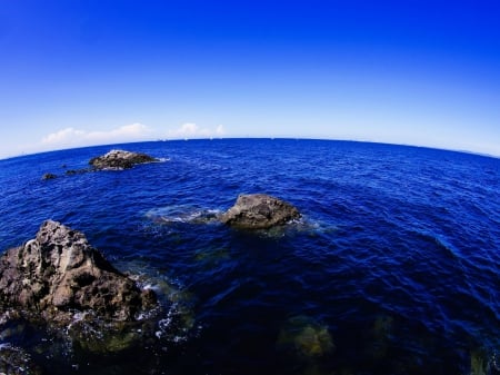 ocean blue - oceans, sky, sea, blue