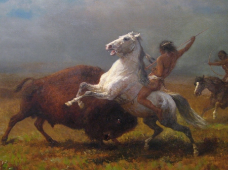 The Hunt - painting, american native, people, hunt