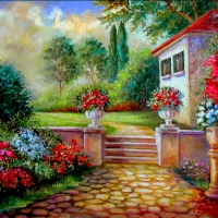 Italian villa with garden