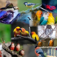 Bright Bird Collage