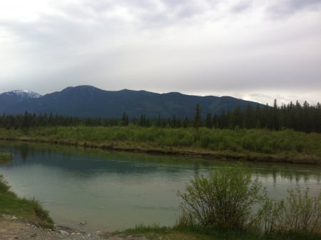 Lakes at Fairmont BC - Canada - white, lakes, sky, trees, clouds, photography, green, mountains