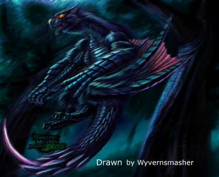 Nargacuga - anime, nargacuga, mh3, monster