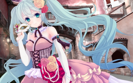 miku - pretty, miku, dress, cute, hatsune