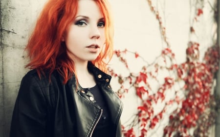 redhead girl - girl, jacket, redhead, model