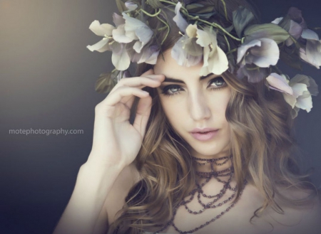 Flower Lady - lady, floral, model, flower