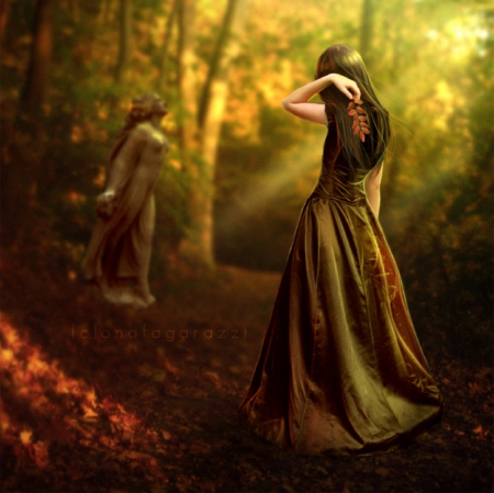 Autumn Girl - girl, fantasy, forest, autumn