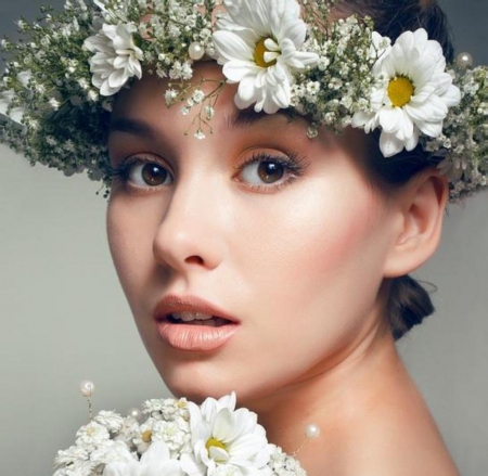 Flower Lady - flowers, lady, model, pure