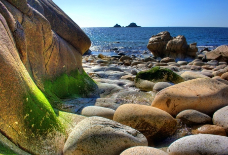 Porth Nanven - summer, horizons, beach, shore, nice, sky, breeze, water, beautiful, sea, lovely, ocean, stones, wind, nature, waves, rocks