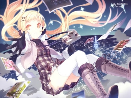 fly of the sky renima - pretty gal, blond hair, beautiful girl, anime pretty girl