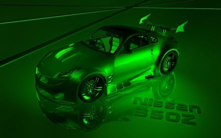 Nissan 350Z - car, 350z, nissan, 3d, green