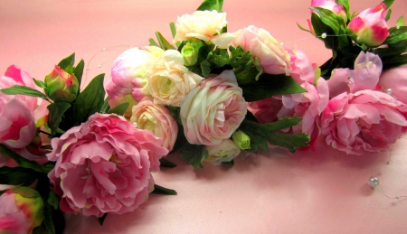 Lovely Flowers - white, peony, decoration, pink