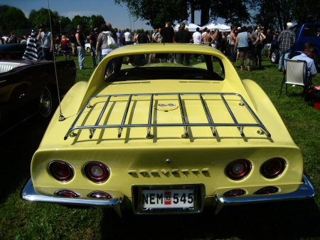 Power Meet Nossebro Sweden - yellow, people, carshow, car, corvette