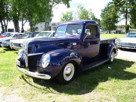 Power Meet Nossebro Sweden - carshow, trees, truck, blue, grass