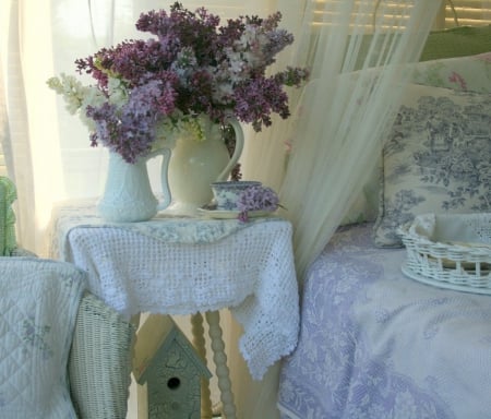 morning tea with lilacs