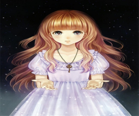 Where is the Light - long hair, cute, orginal, girl, dress